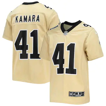 youth nike alvin kamara gold new orleans saints inverted te